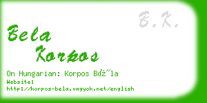 bela korpos business card